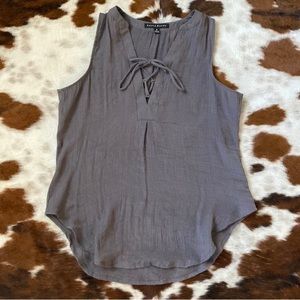 Haute Monde Sleeveless Lace Up Shimmer Top